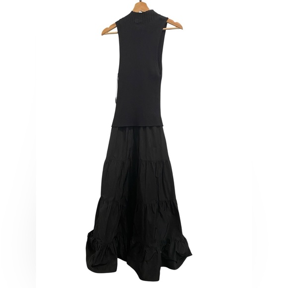 NWT Brochu Walker Rayne Mixed Media Sleeveless Mock Neck Top Tiered Maxi Dress - Picture 3 of 7